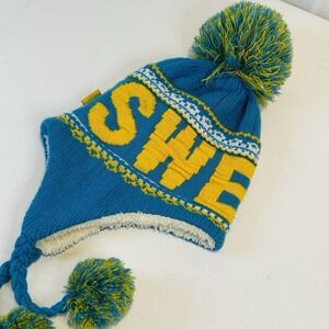 Robin Ruth SWEDEN 🇸🇪 Beanie Stocking Hat Poms Braids Sherpa Winter Ear Flap